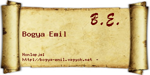 Bogya Emil névjegykártya